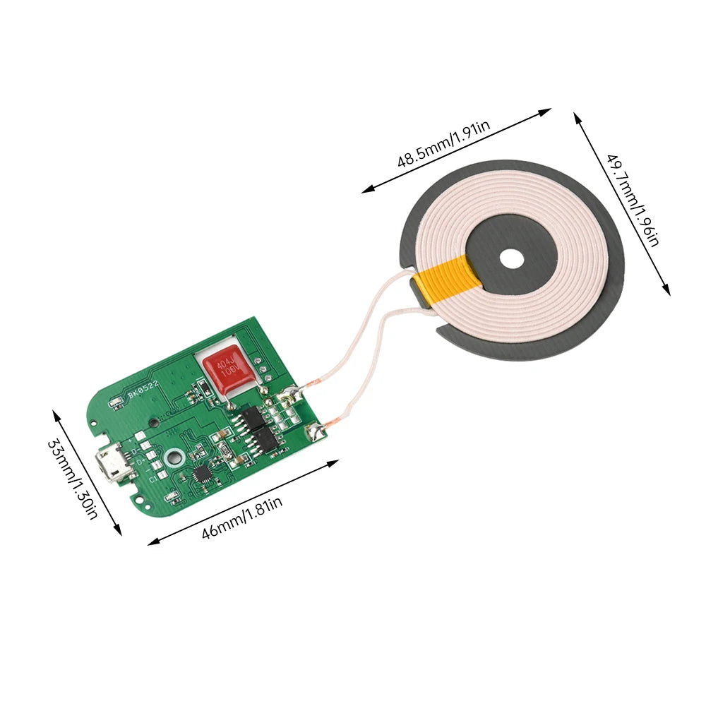 Wireless Charging PCBA Transmitter Module 5–15W USB/Type-C