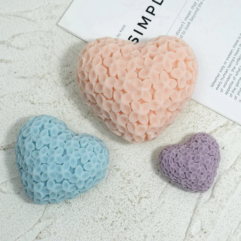 3D Love Flowers Silicone Mold – Candle Soap Resin Craft