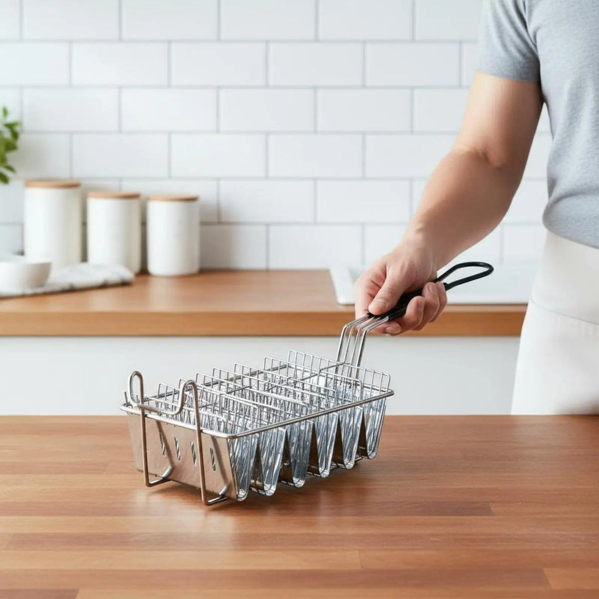 Stainless Steel Taco Holder Deep Fryer Basket | Restaurant Use