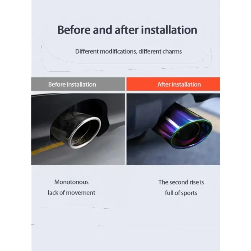 Universal Round Black Stainless Steel Exhaust Tip – Titanium