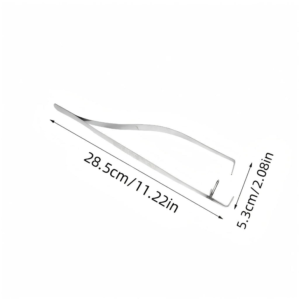 Stainless Steel Pottery Glazing Tweezers | Curved Tip Clamp