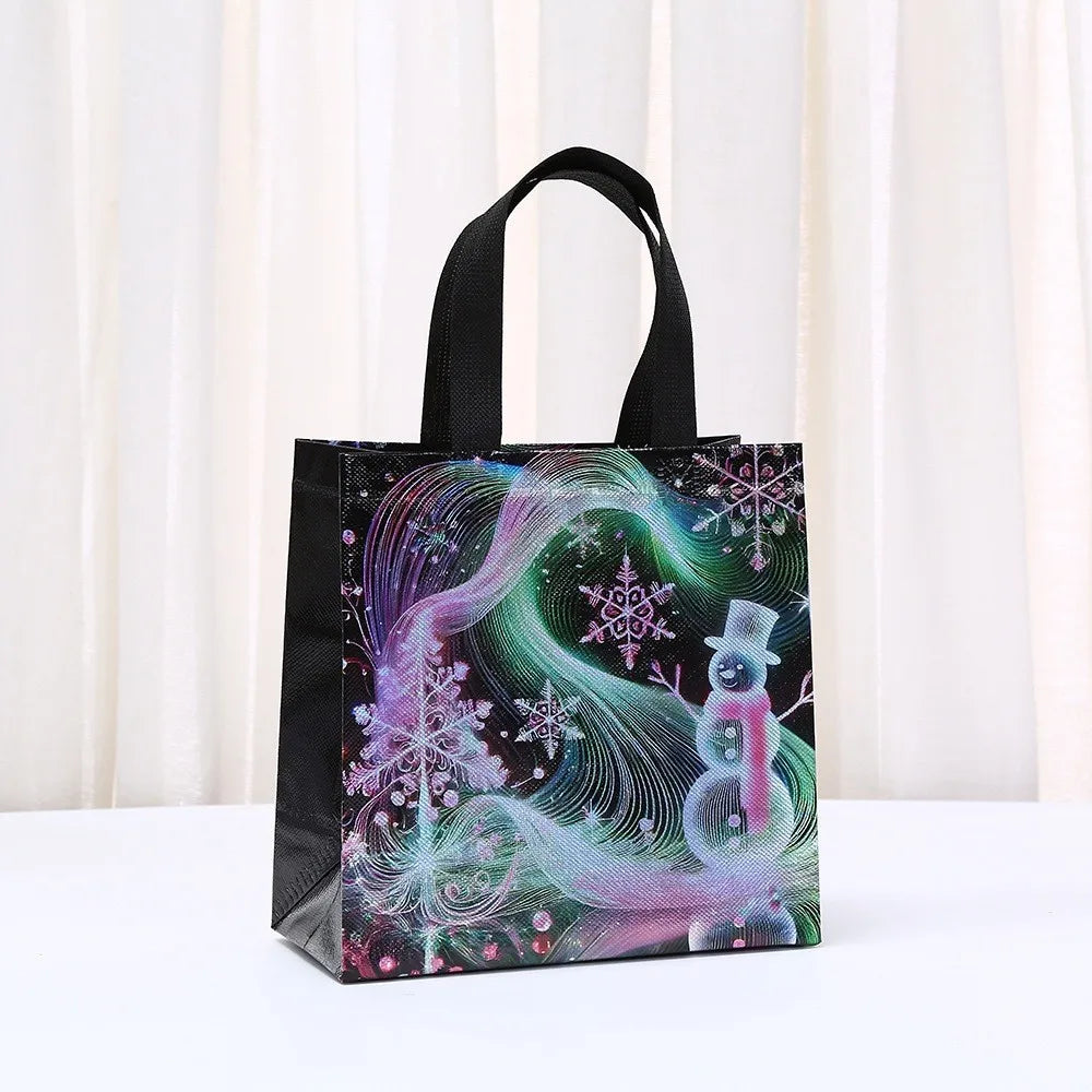 Christmas Non-Woven Tote Bag – Cartoon Santa Gift Bag