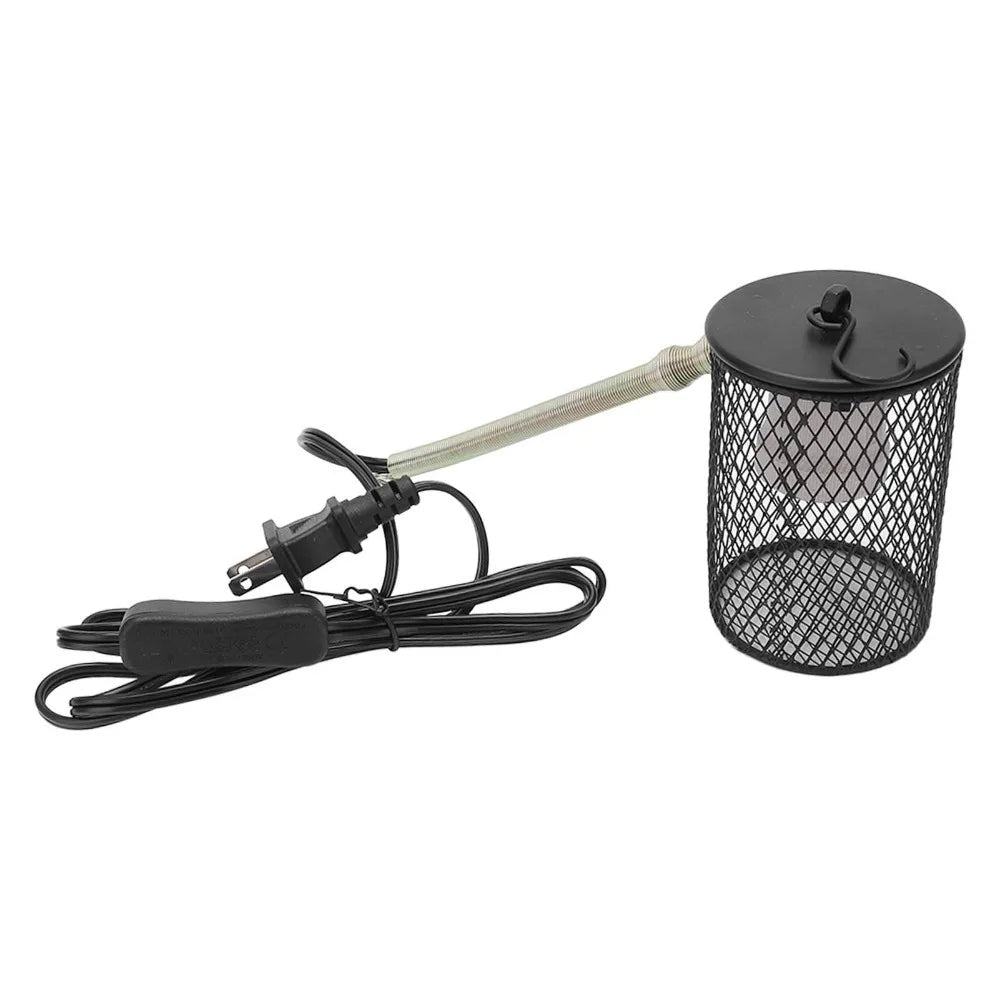 Iron Mesh Pet Heat Lamp Shade | 110V E27 Reptile Enclosure