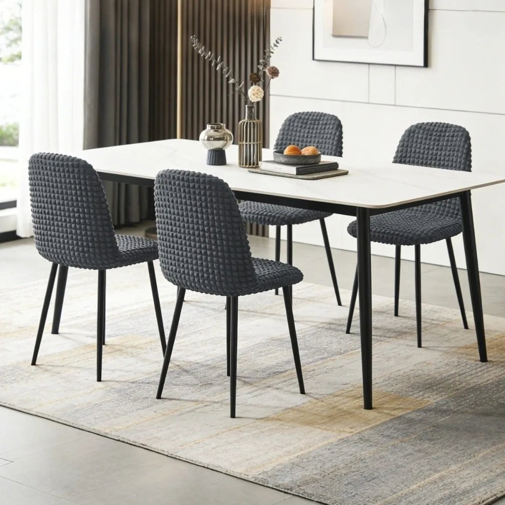 Stretchy Bubble Grid Dining Chair Cover | Universal Fit