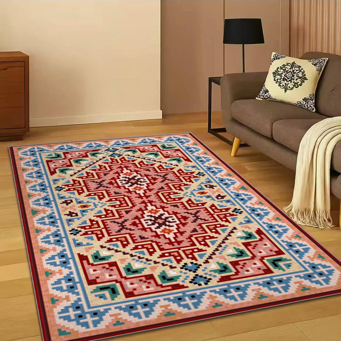 VIKAMA Moroccan Persian Area Rug – Non-Slip Floor Mat