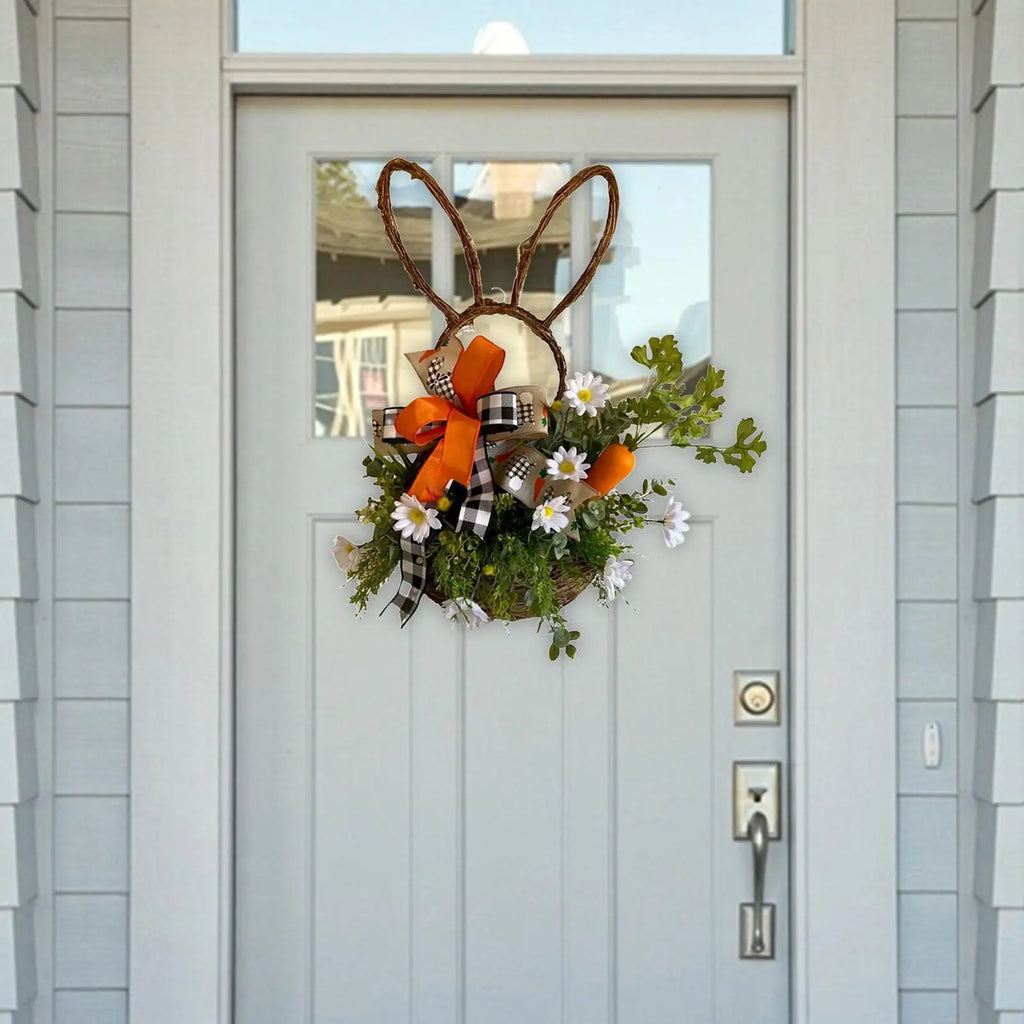 Spring Easter Wreath – Artificial Carrots, Flowers & Leaves 50cm