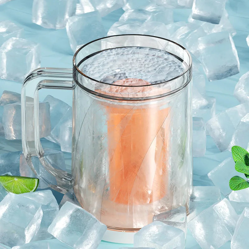 Double-Layer Freezer Beer Mug – Large Capacity Ice Cup 500ml
