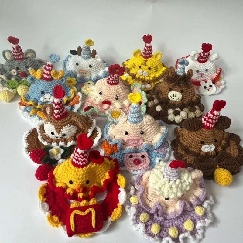 Handmade Yarn Pet Hat & Scarf Set – Cat Costume Accessory