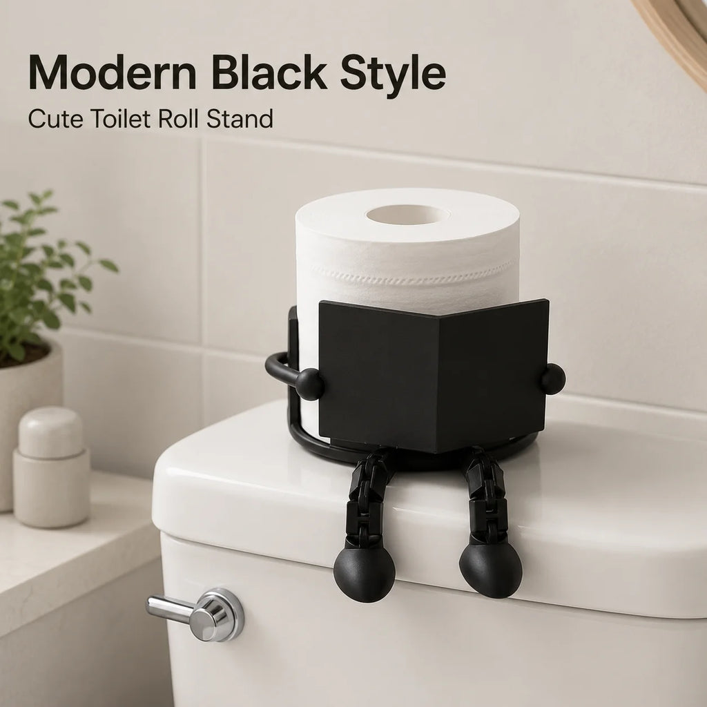Cute Robot Toilet Paper Holder – Freestanding Countertop Stand