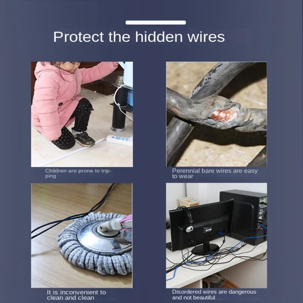 Self-Adhesive Triangle Floor Cord Cover – PVC Wire Protector