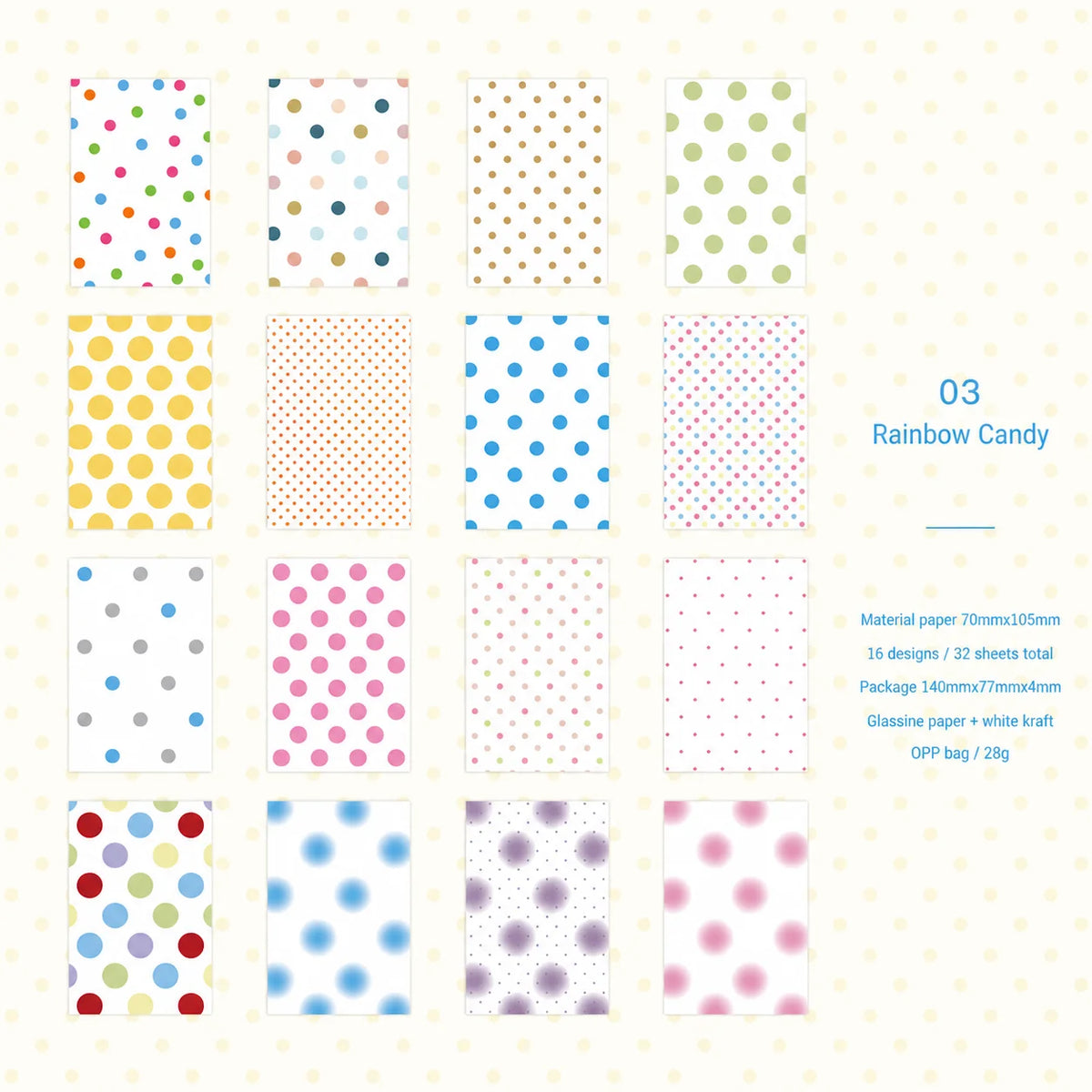 Vintage Polka Dot Scrapbook Paper Set – 32 Sheets Vellum & Kraft