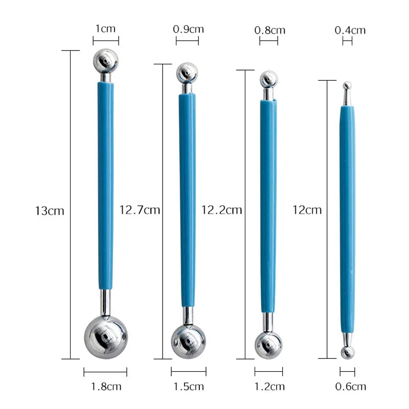 Stainless Steel Double-Ended Ball Clay Sculpting Tool Set