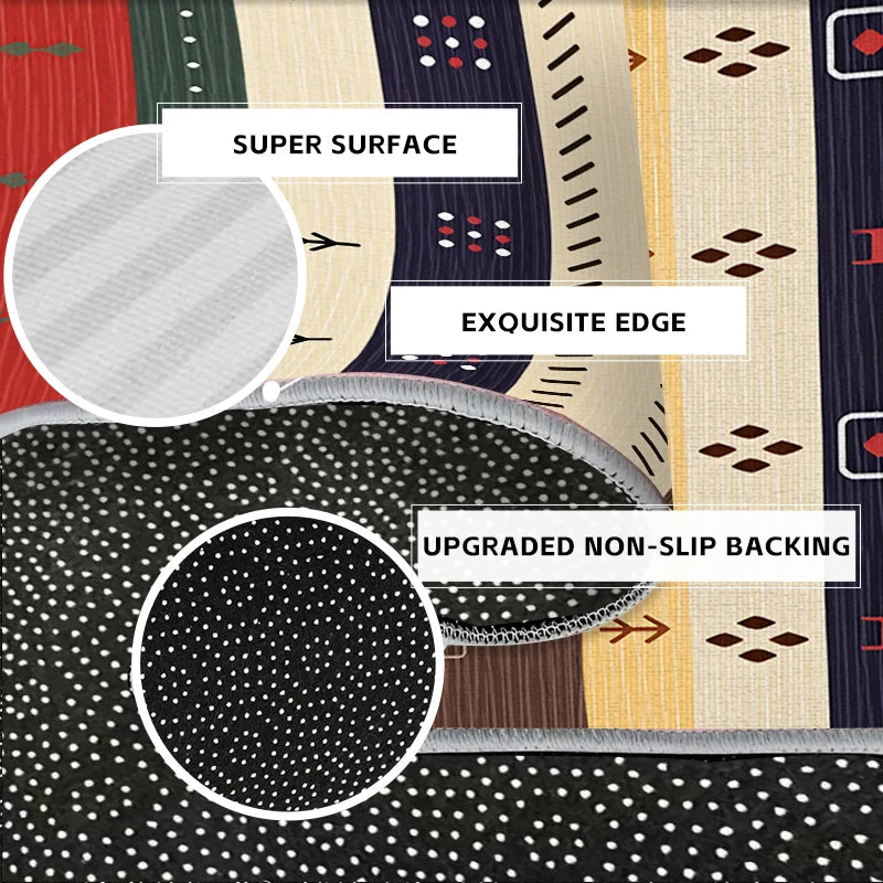 VIKAMA Crystal Pile Washable Area Rug – Non-Slip Modern Mat