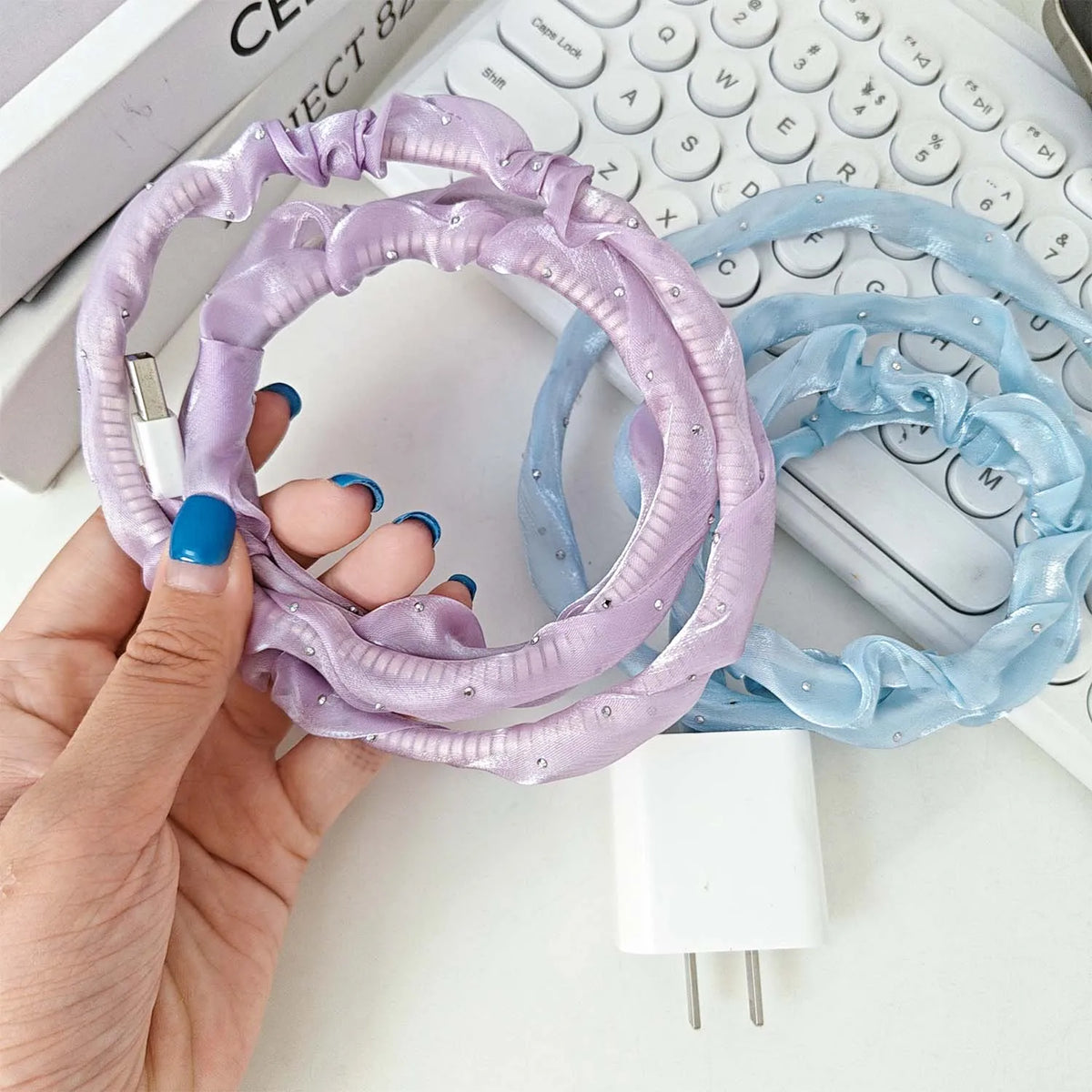 Mesh Cable Protector & Winder USB Type-C 2-Pack | NIFTY
