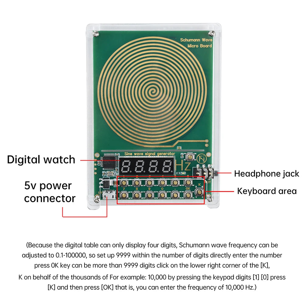 Schumann Wave Generator 0.01Hz–100kHz Sine Wave | Micro USB