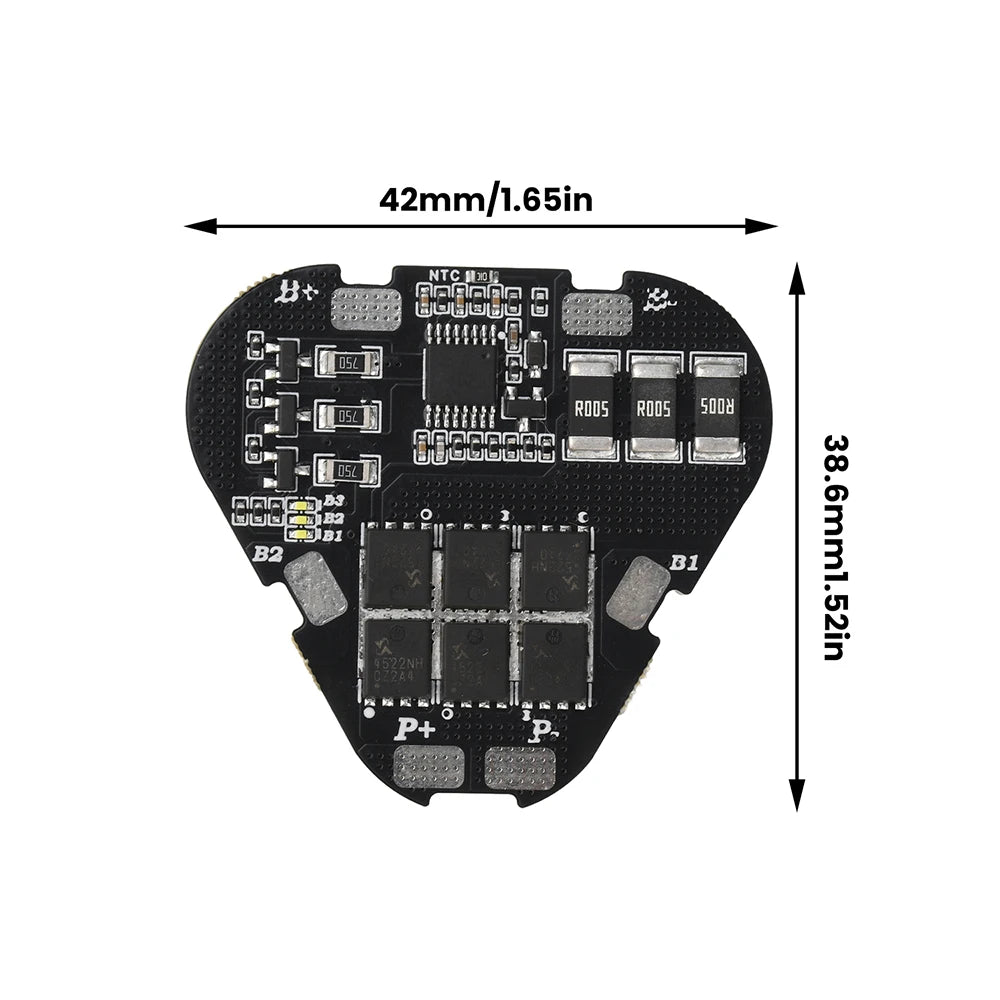 3S 60A Lithium BMS Protection Board 11.1V – 3-Cell Pack