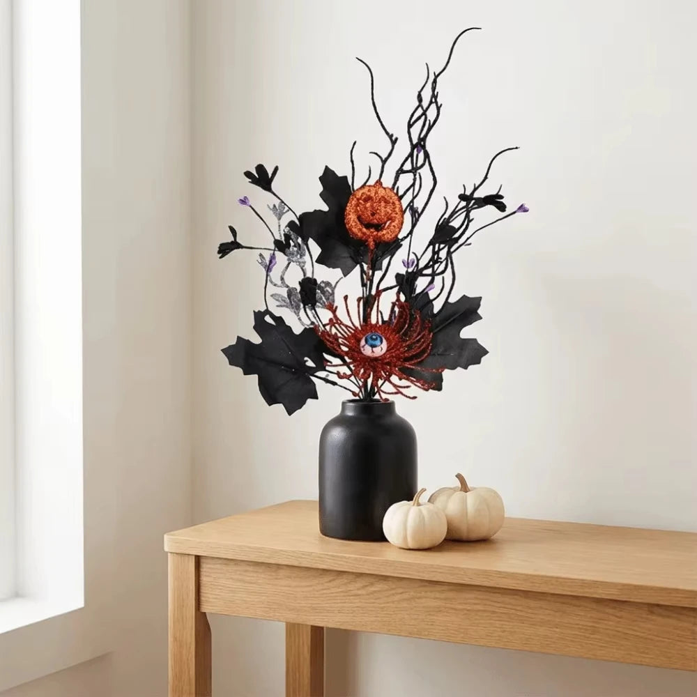 Halloween Gothic Jack O Lantern Artificial Floral Pick Stem