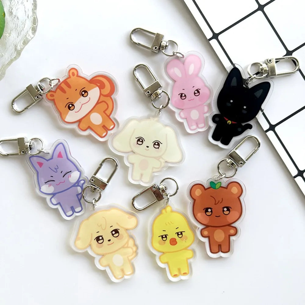 Cute Cartoon Acrylic Animal Keychain & Keyring Pendant