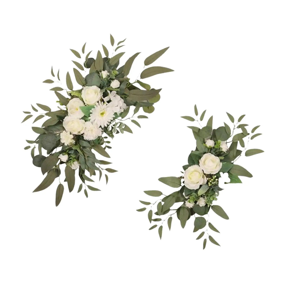 2-Piece Silk Wedding Arch Floral Swag Set | Ceremony Decor