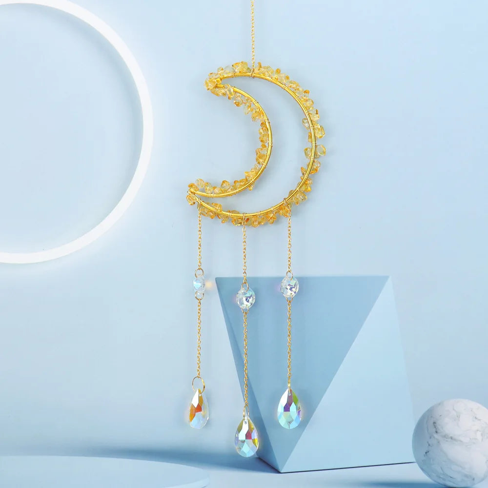 Moon Crystal Suncatcher – Rainbow Hanging Window Decor