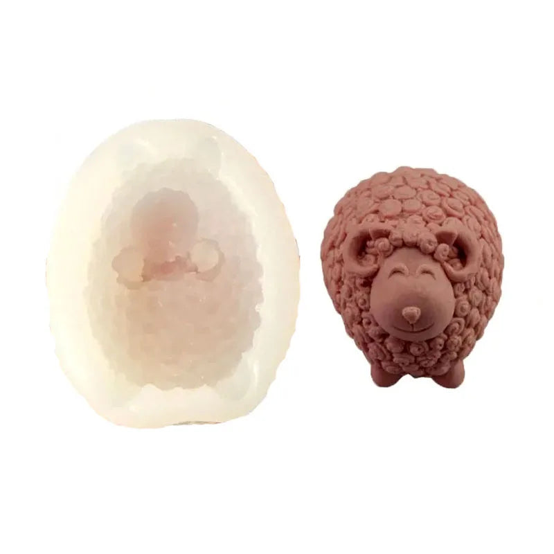 3D Sheep Silicone Mold – DIY Candle, Soap & Resin Craft