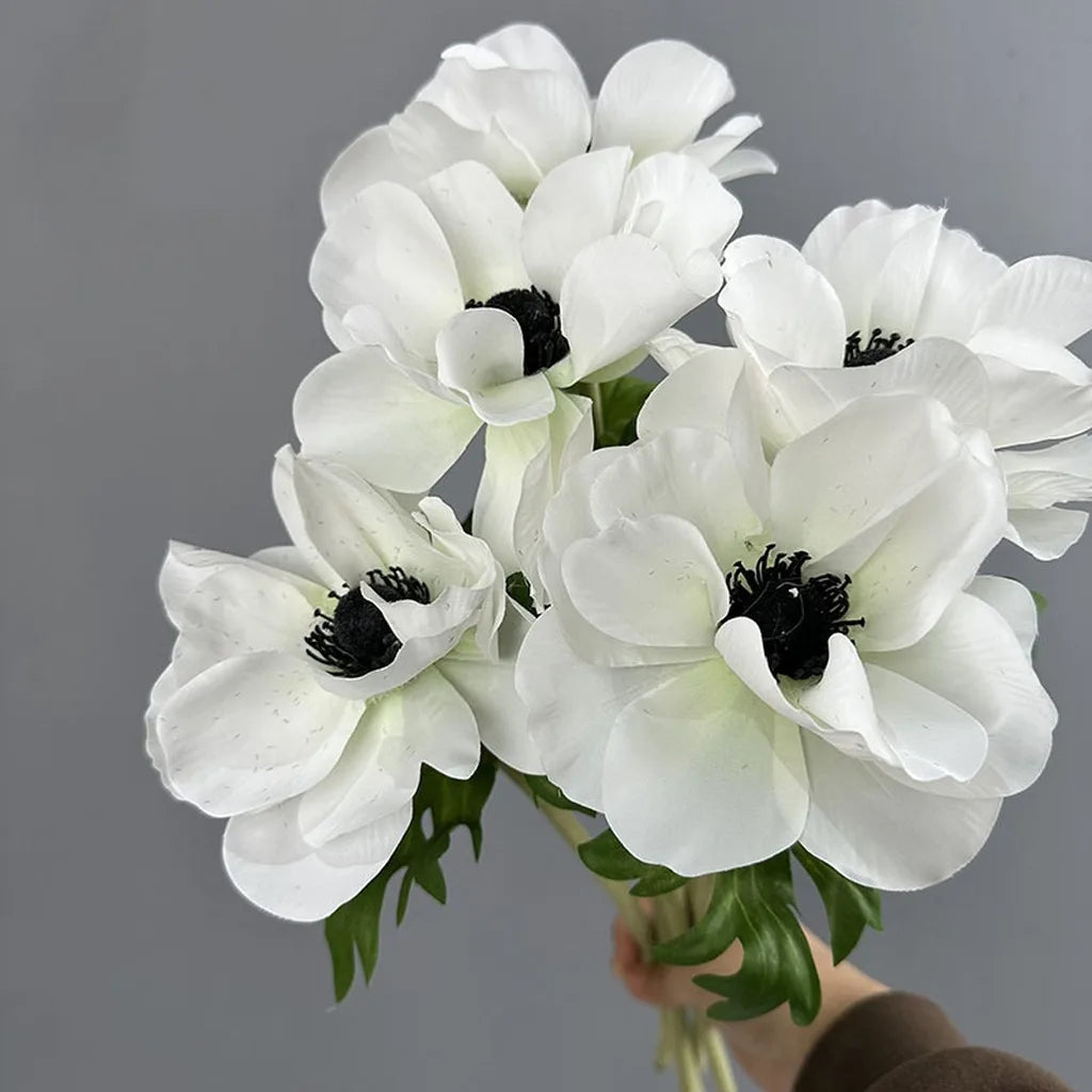 Single Stem Artificial Anemone Silk Flower – Multi-Color