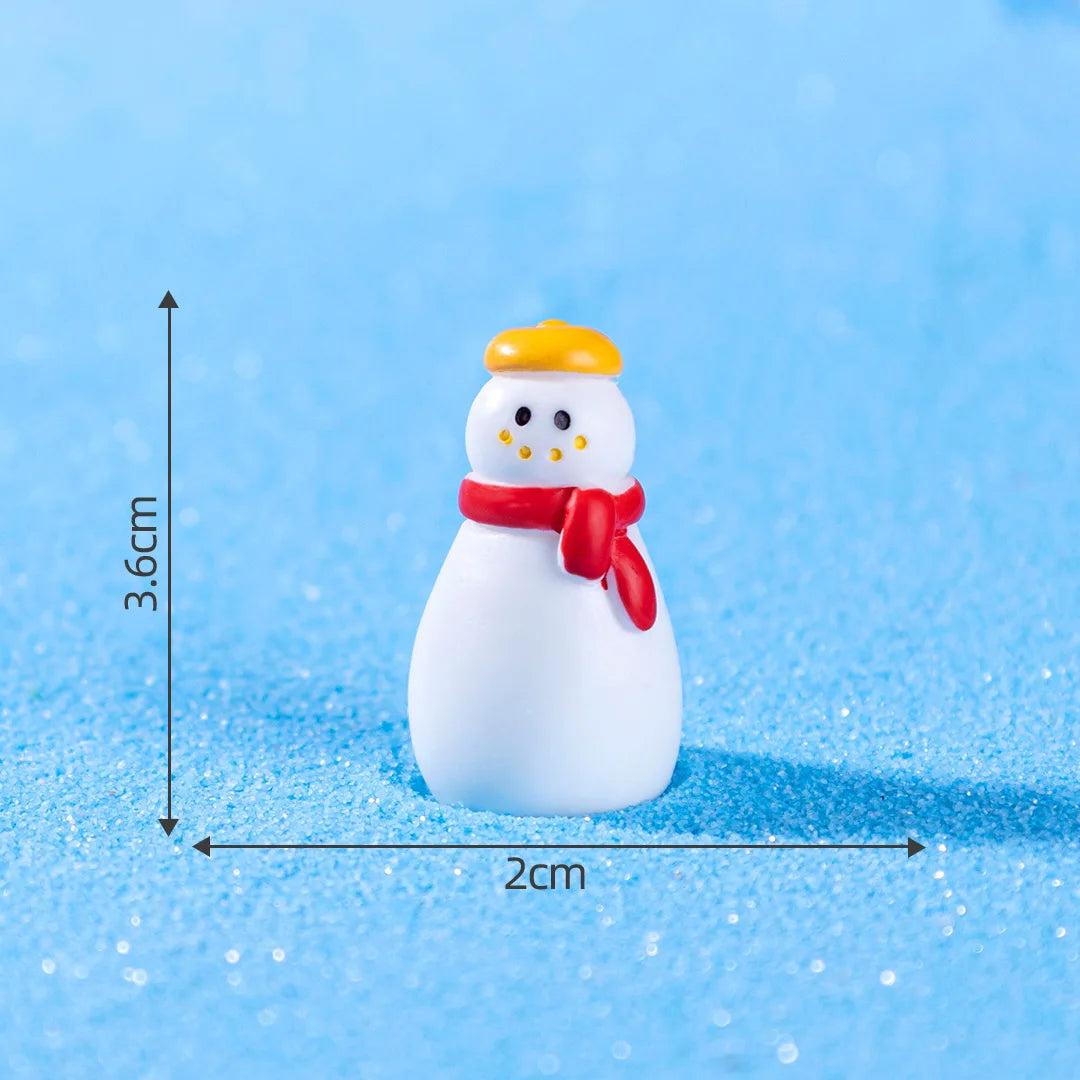 Resin Christmas Snowman Figurine | Mini Holiday Desk Ornament