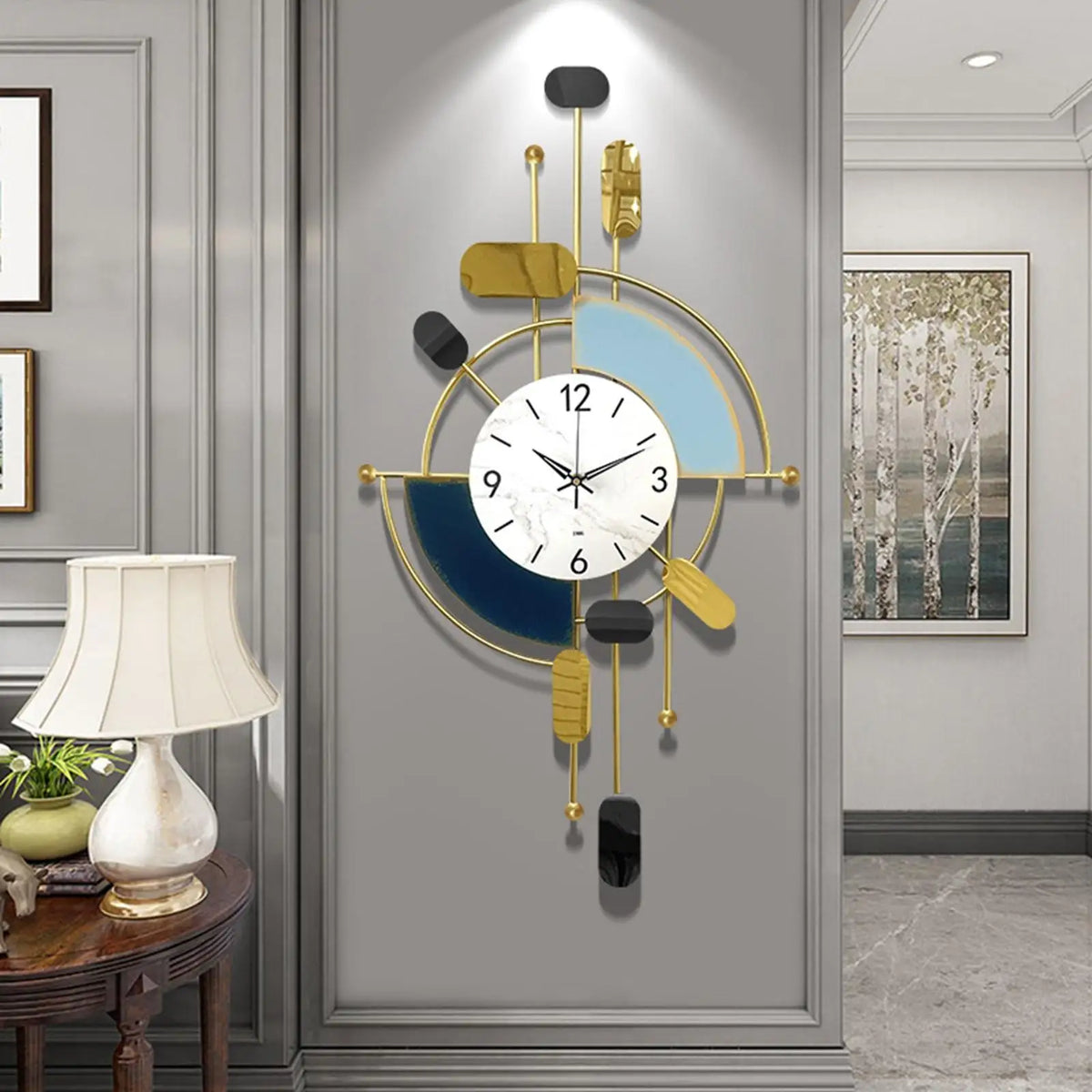 Metal Wall Clock Art Decor – Large Silent Modern Design 50x90cm