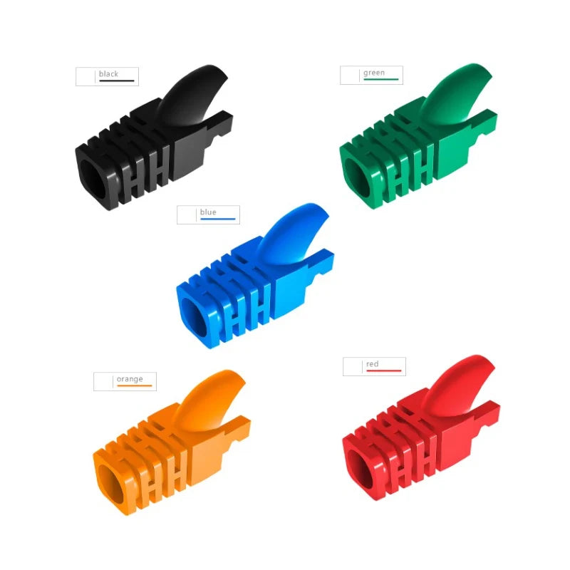 RJ45 CAT6 CAT5e Protective Caps – Multicolour 50/100 Pack