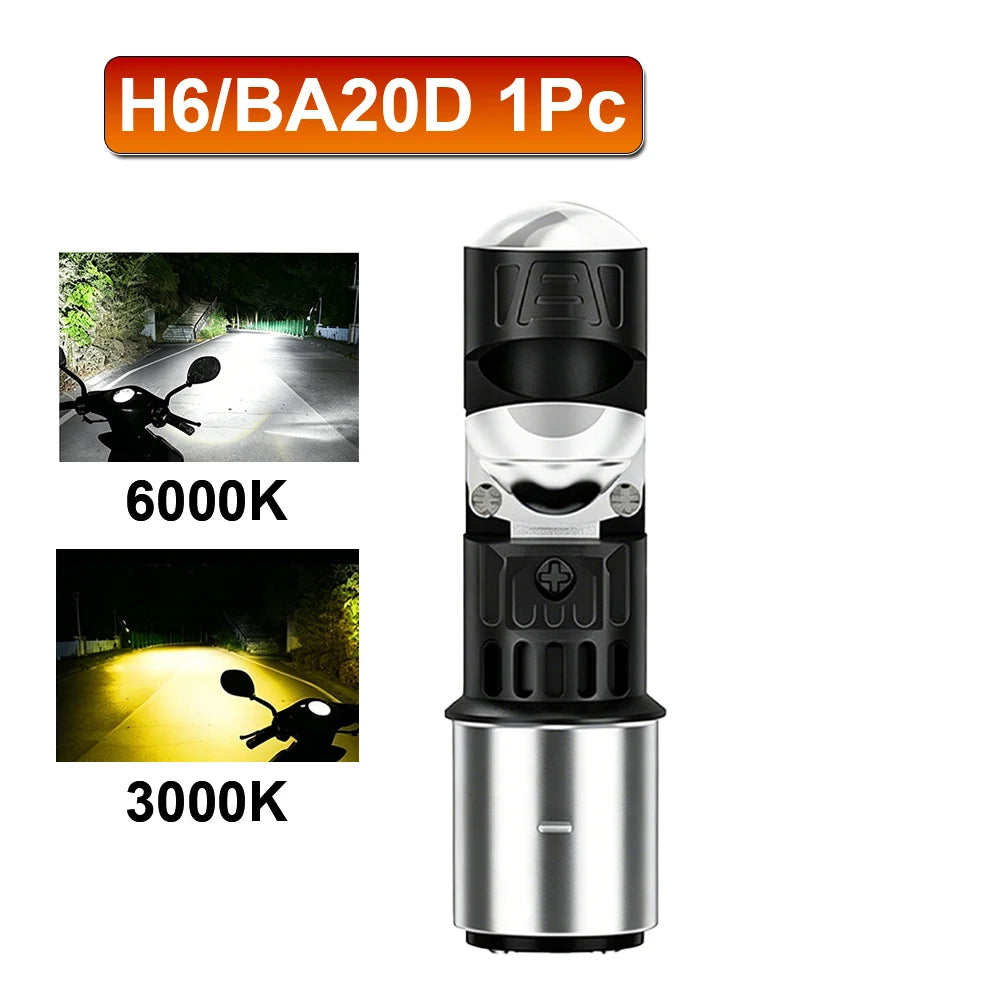 Motorcycle LED Headlight Bulb H4 H6 BA20D P15D – 40000LM