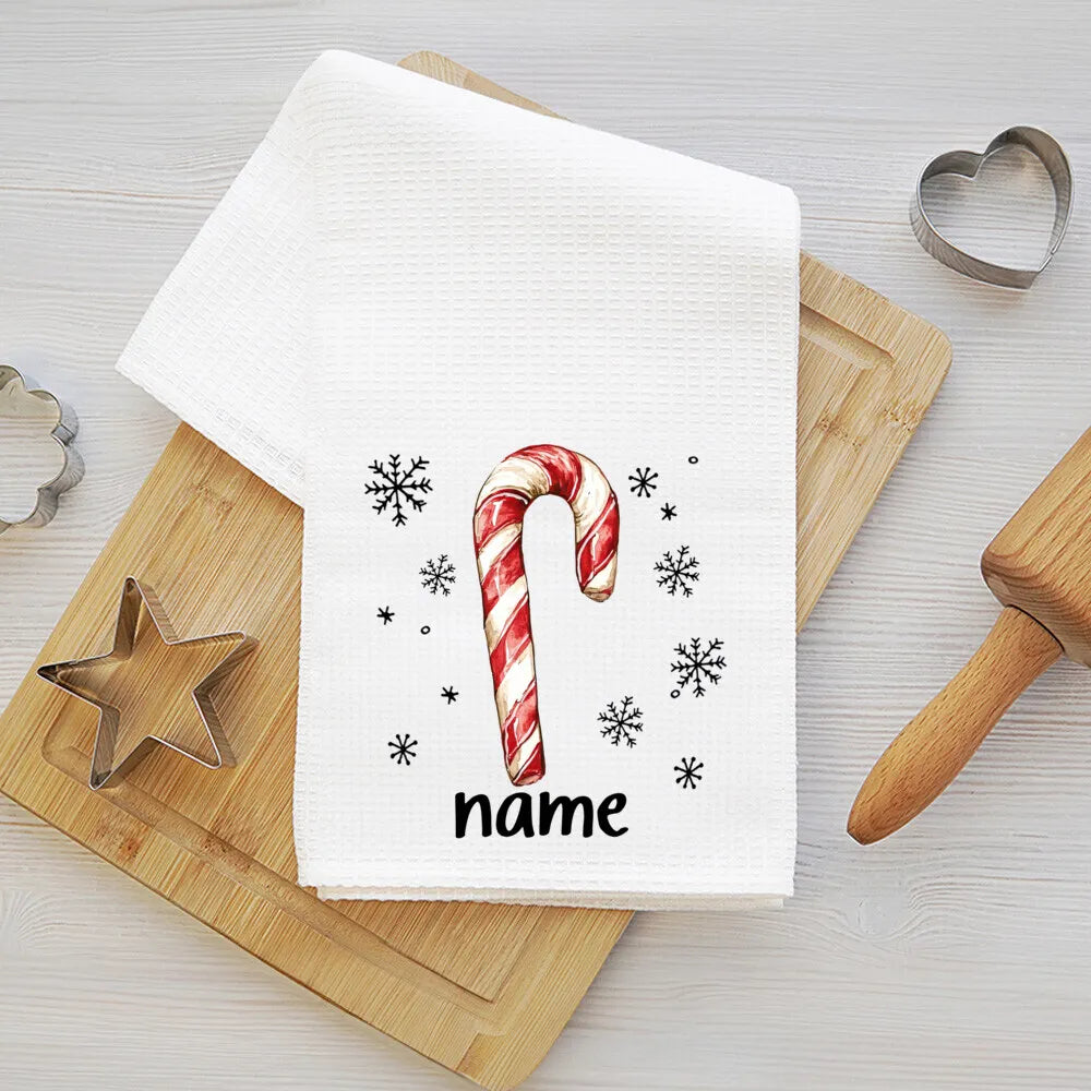 Personalized Christmas Tea Towel – Festive Holiday Kitchen Gift