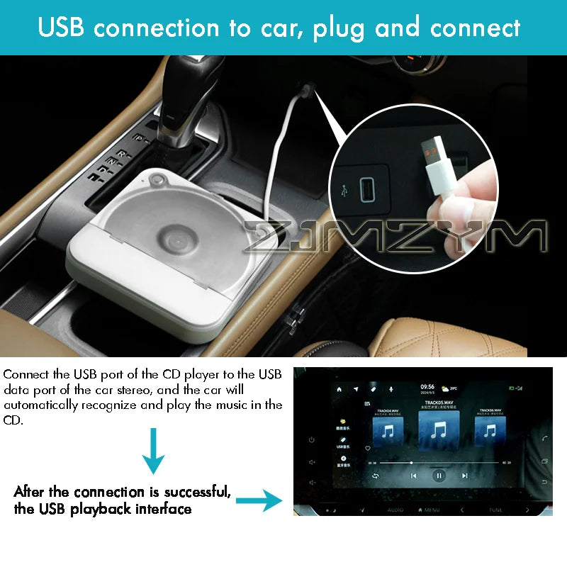 Woopker Portable External CD Player for Car & Truck – USB AUX