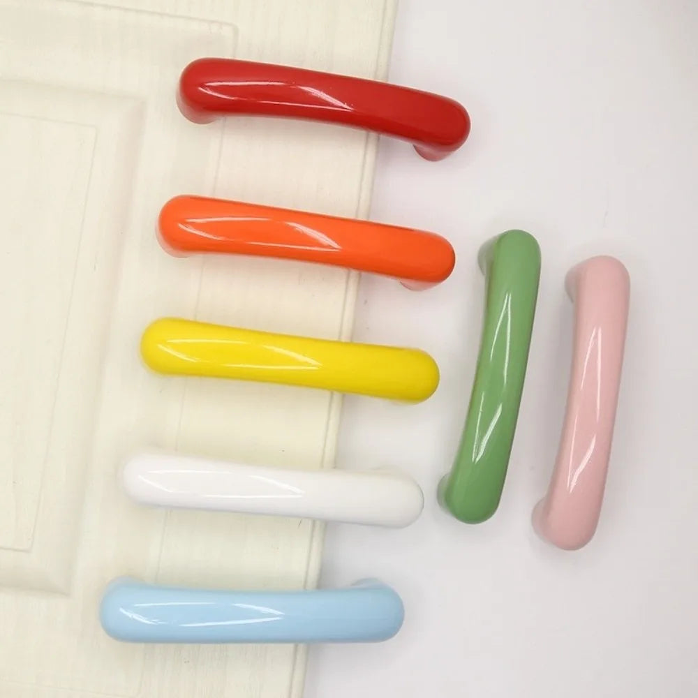 Ceramic Bow Cabinet Handle | 64mm Colorful Glaze Drawer Pull