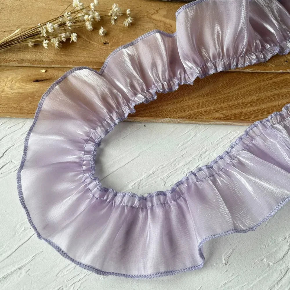 French Pearl Pleated Lace Trim | Ruffled Edging for DIY Crafts