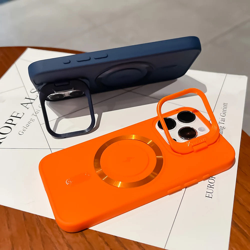 MagSafe iPhone Case Flip Lens Stand | Shockproof Bumper Cover