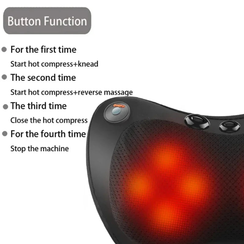 U-Shaped Shiatsu Neck & Back Massage Pillow with Heat