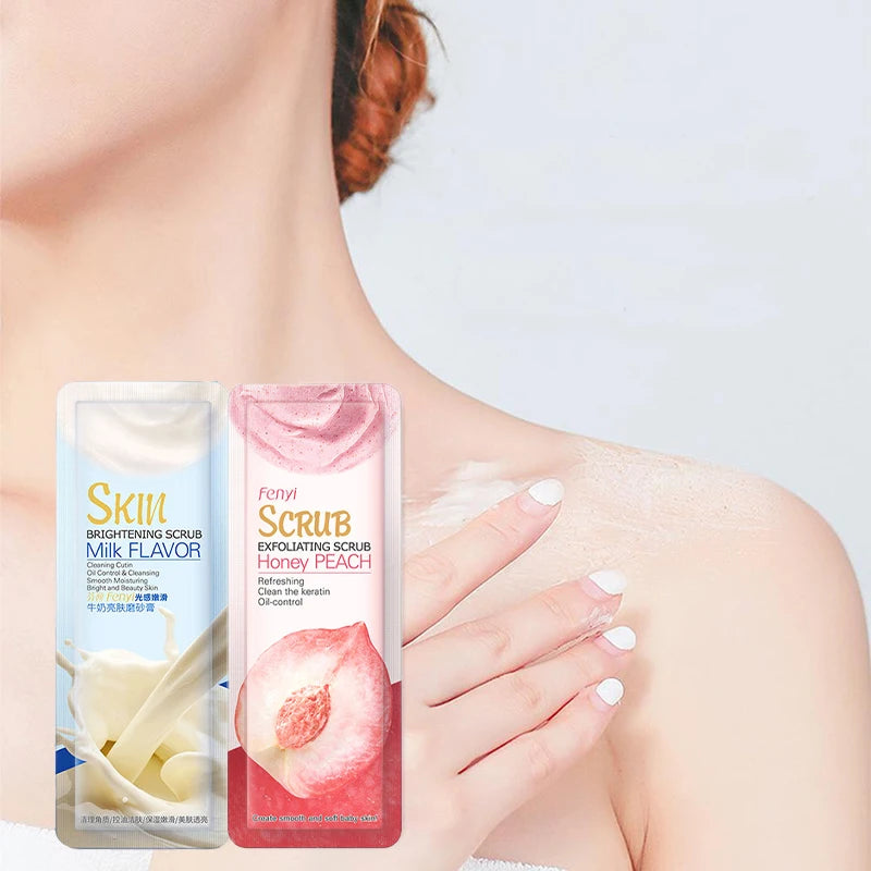 LAIKOU Peach Exfoliating Body Scrub Cream 30 Pcs | Brighten