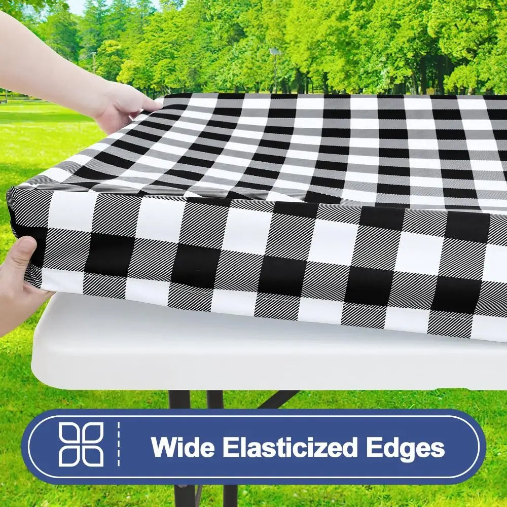 6FT Spandex Stretch Tablecloth – Waterproof Rectangle Cover