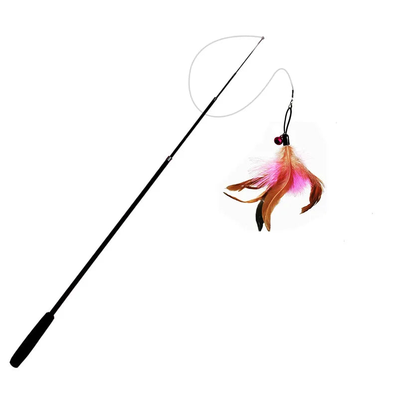 1.8m Telescopic Carbon Fiber Feather Cat Wand Toy | 4-Section