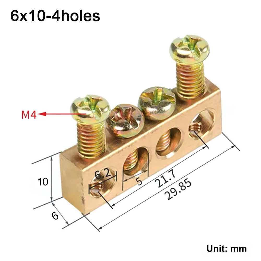 Copper Bus Bar Terminal Block – Brass Screw Wire Connector