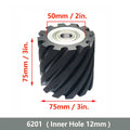 75x75mm Serrated Rubber Contact Wheel | Belt Grinder Part