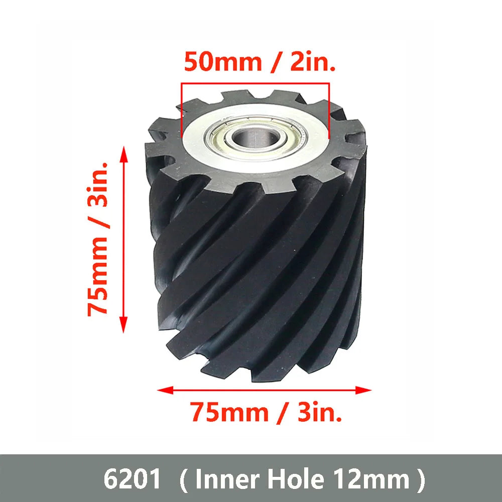75x75mm Serrated Rubber Contact Wheel | Belt Grinder Part