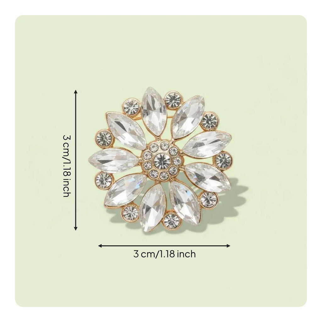 Rhinestone Flower Sewing Buttons – Sparkling Crystal 4-Pack