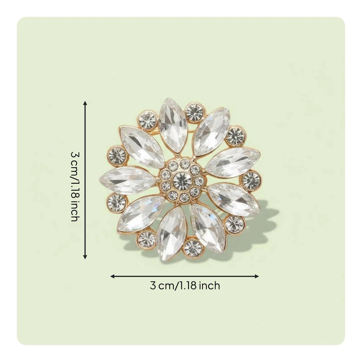 Rhinestone Flower Sewing Buttons – Sparkling Crystal 4-Pack