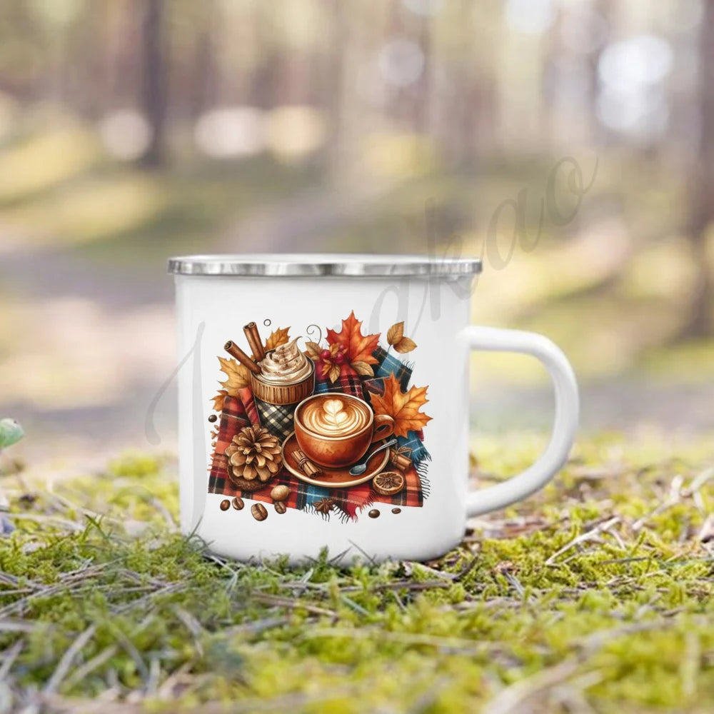 Tis' The Season Enamel Mug | Fall Coffee & Cocoa Cup Gift