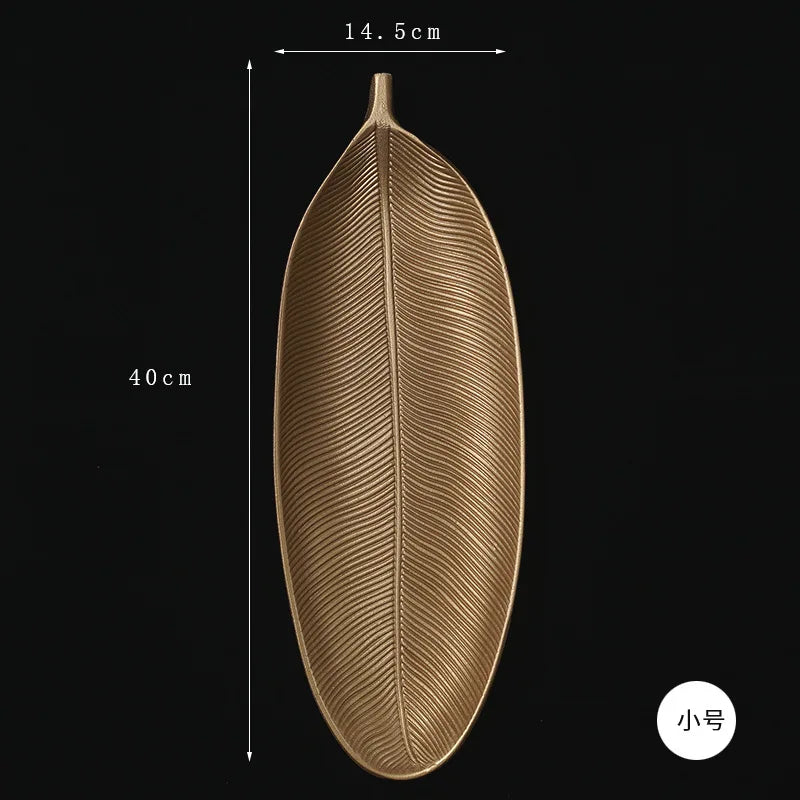 Gold Pineapple Leaf Jewelry Tray | Minimalist Storage Dish