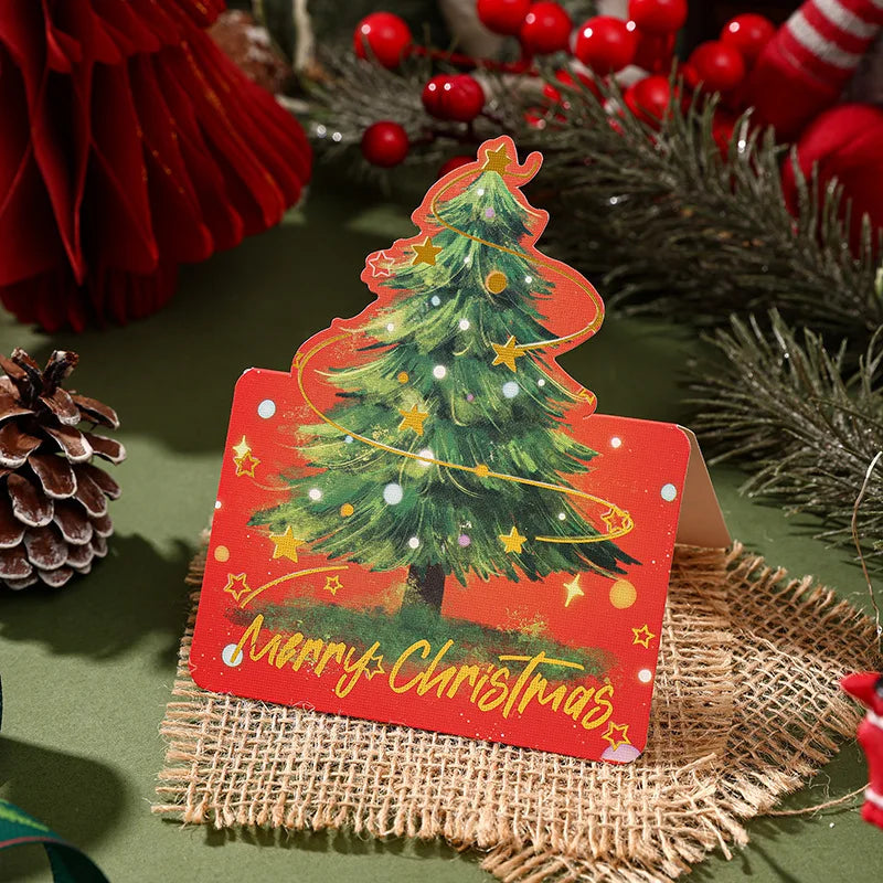 10-Pack Gold Foil Christmas Greeting Cards with Envelopes