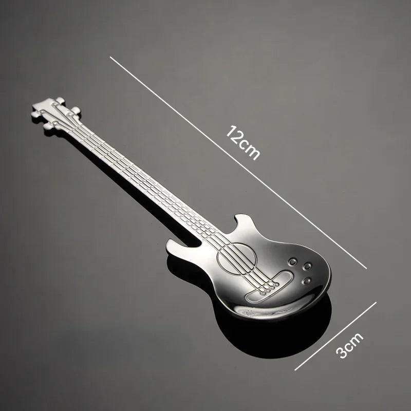 Guitar Shaped Stainless Steel Coffee Spoons | Set of 1 or 5