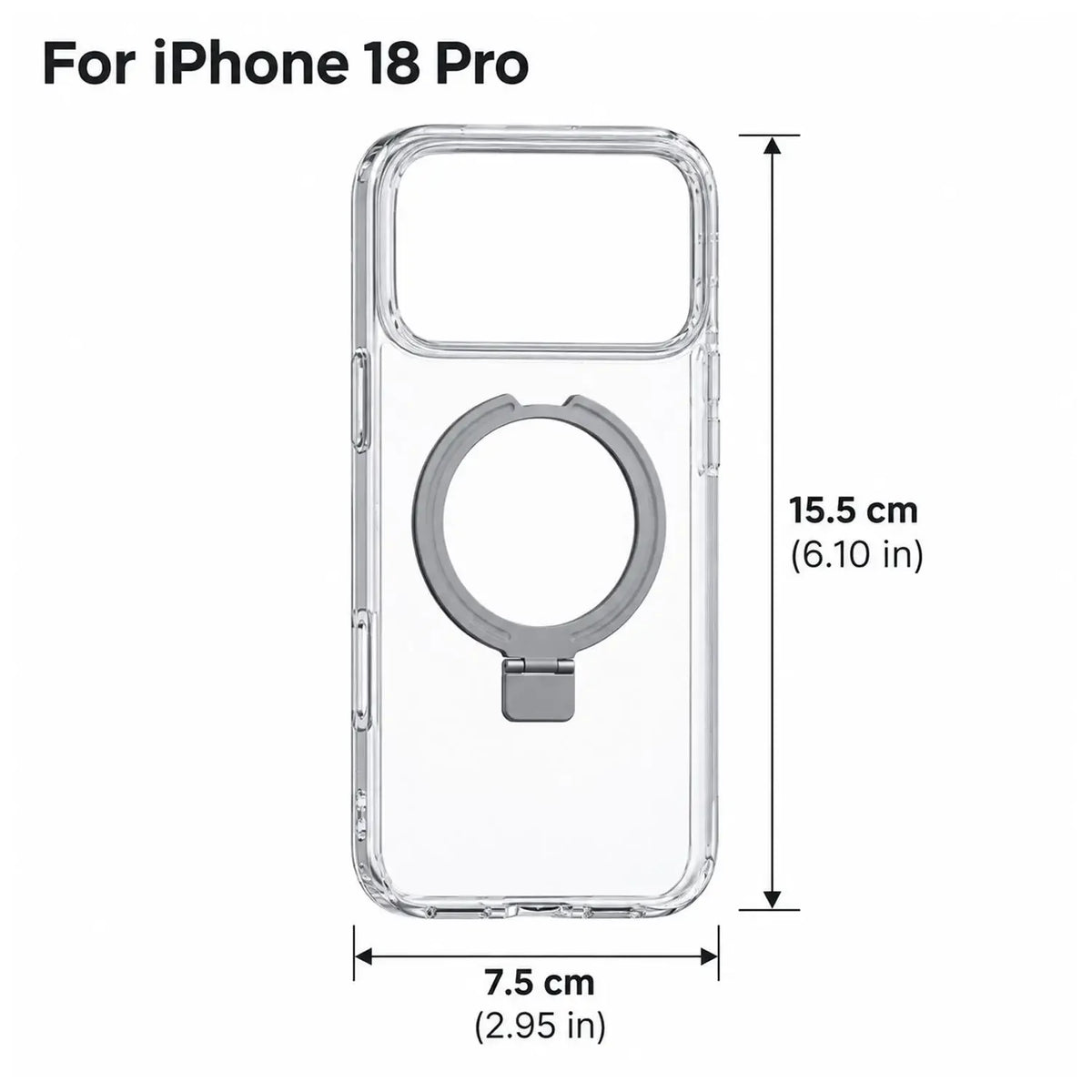 360° Magnetic Clear Case for iPhone 18 Pro / Pro Max | Stand