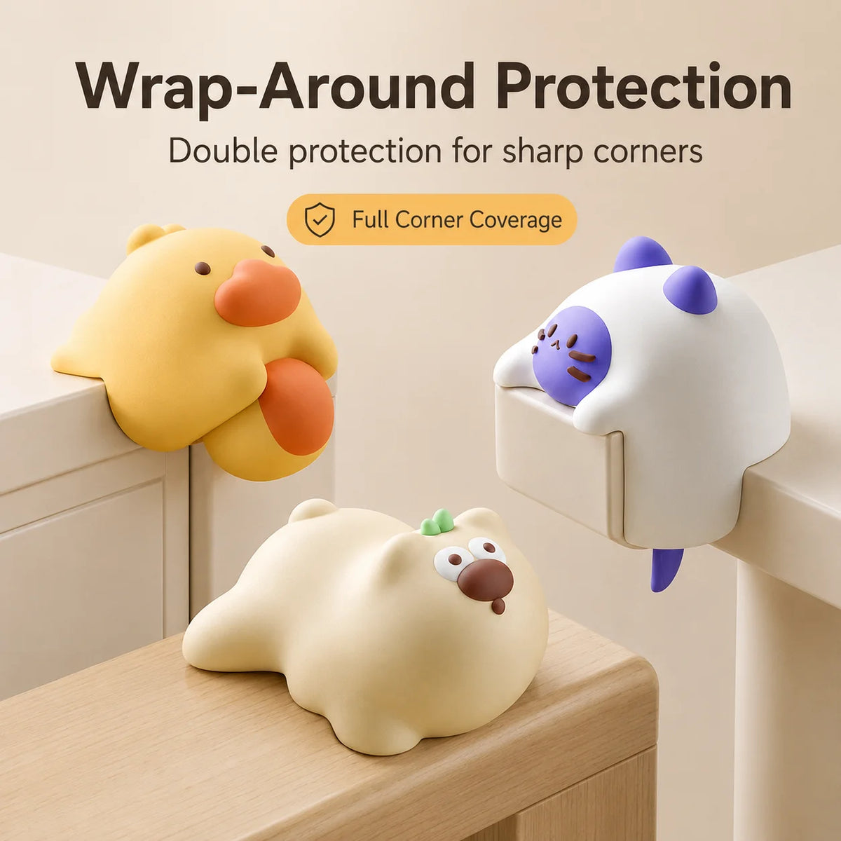Cartoon Silicone Corner Guards – Soft Table Edge Protectors
